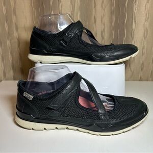 Ecco Lynx Mary Jane Z-Strap Women's 39 US 8 Black Leather Mesh Sneakers